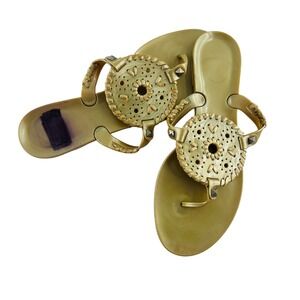 Jack Rogers Sandals Thong Slip on Flip Flops Jelly Pink White size 7 Women's